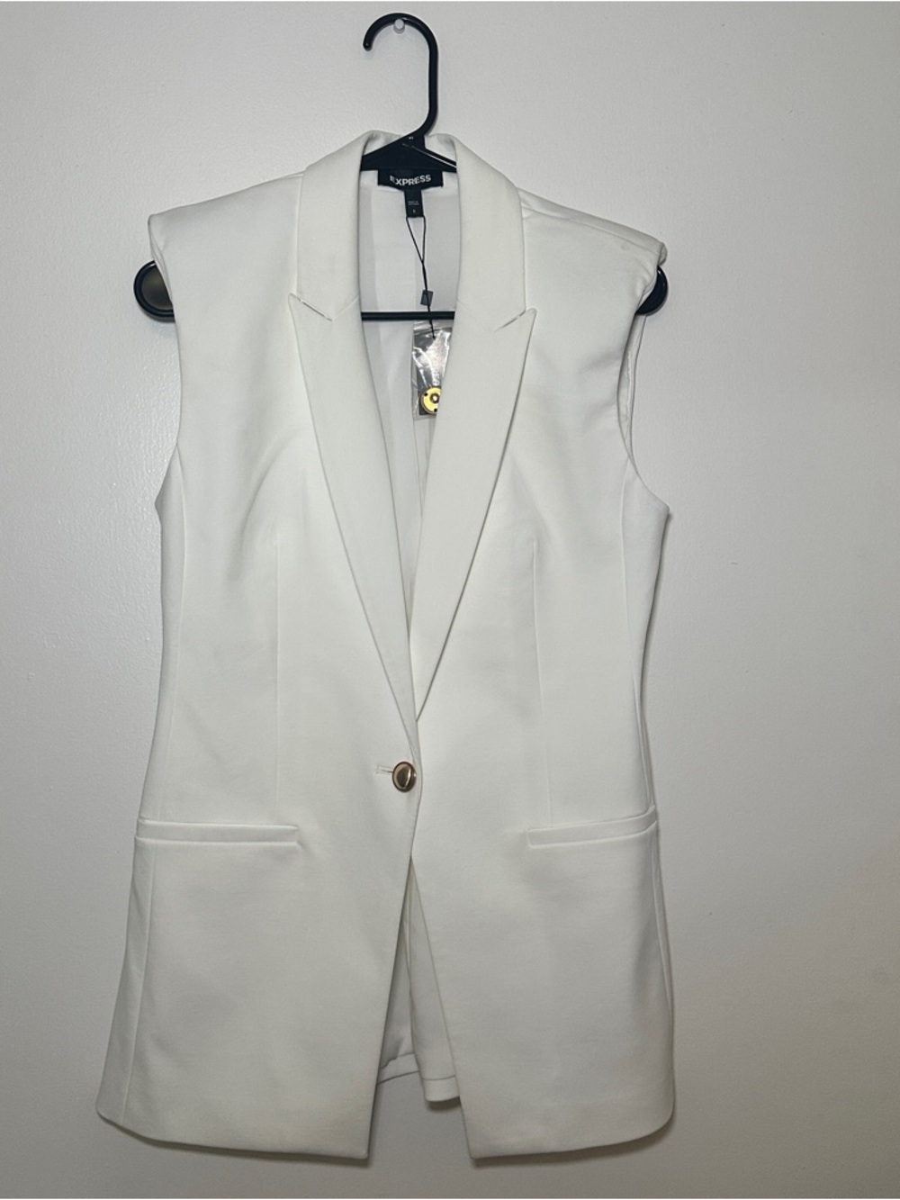 Express Sleeveless Blazer Jacket in White